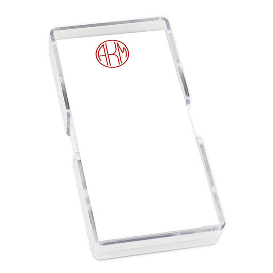 Round Monogram Mini List with Crystal Clear Holder